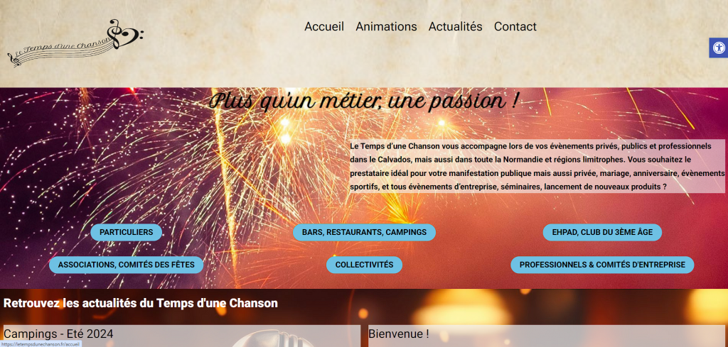 Capture Site web Le Temps d'une Chanson